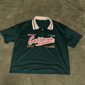 Green California Graphic Polo Shirt